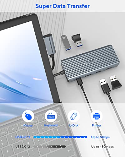 11 in 2 USB C Docking Station for Surface Pro 7, Grey K876