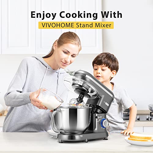 650W 6 Quart Tilt-Head Stand Mixer with Beater, Dough Hook and Wire Whip L420