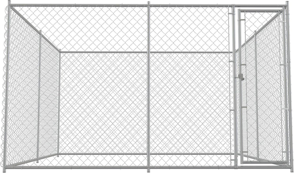 Large Dog Kennel Outdoor Heavy Duty Galvanized Chain Link Metal Dog Pen Enclosure W31159
