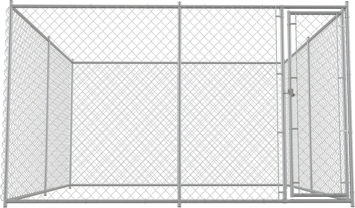 Large Dog Kennel Outdoor Heavy Duty Galvanized Chain Link Metal Dog Pen Enclosure W31159