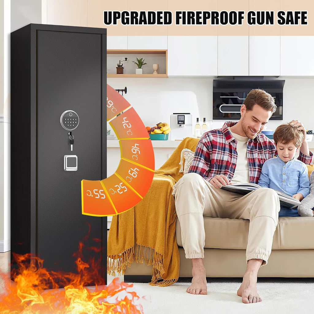 Black 5-Gun Safe Cabinet with LED Light X26755