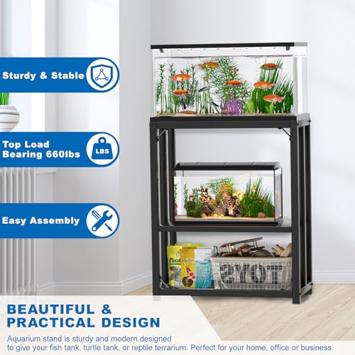 20 Gallon Metal Adjustable Fish Tank Stand Q4635