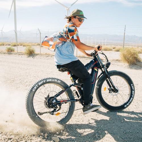 Dual Battery 48V 35AH 2000W 80-155 Miles Electric Bike 26" Fat Tire Full Suspension EBike with Dual Hydraulic Brakes J77733