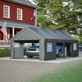 Carport 20x12ft Portable Garage with Roll-up Ventilated Windows & Removable Sidewalls F119708