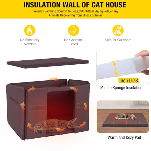 Cat House with Escape Door Insulated Weatherproof Roof Q565