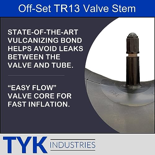 (2-Pack) 18X8.50-10 Lawn Mower Tire Inner Tube with TR13 Short Rubber Valve Stems N41390