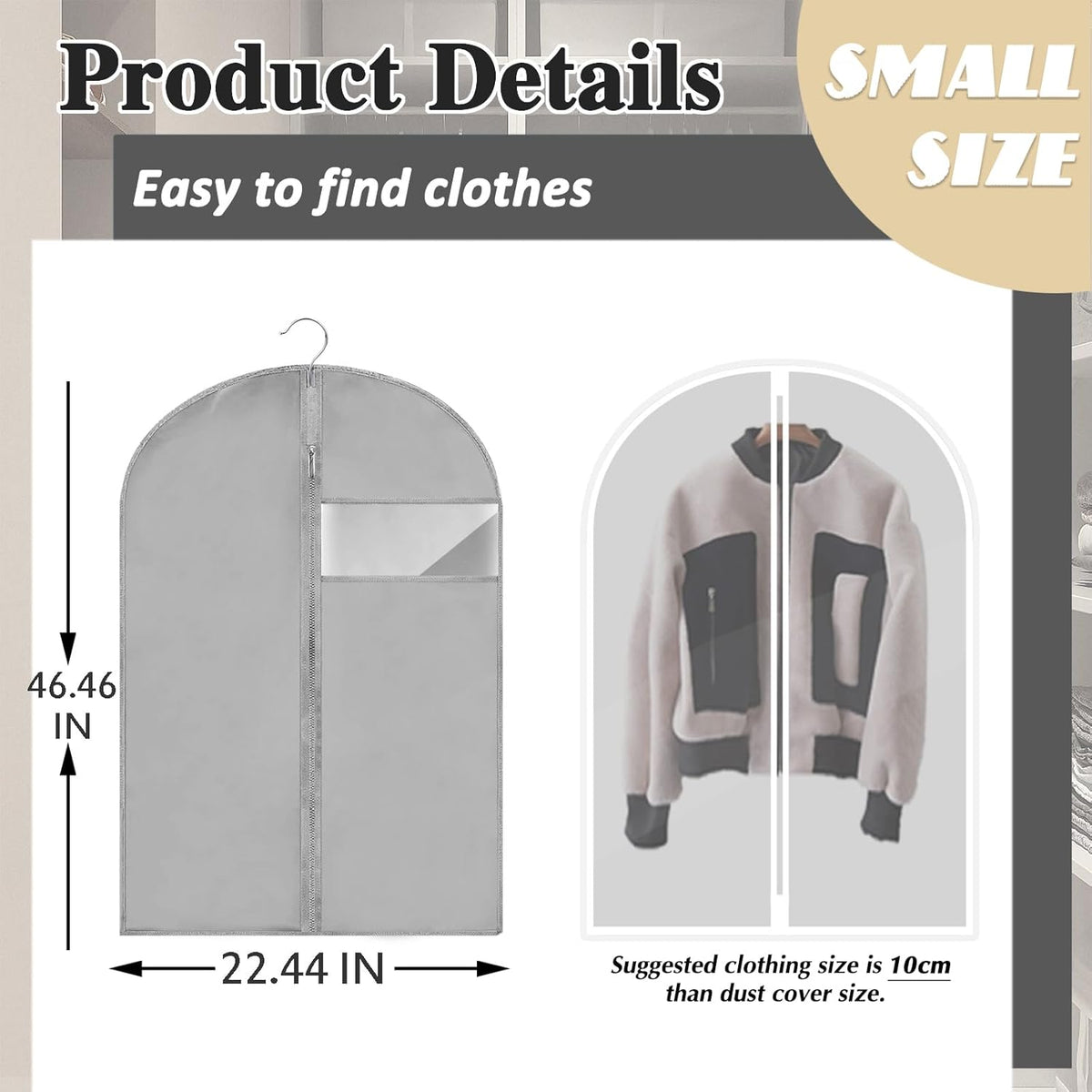 45'' Grey Garment Bag for Gowns W53767