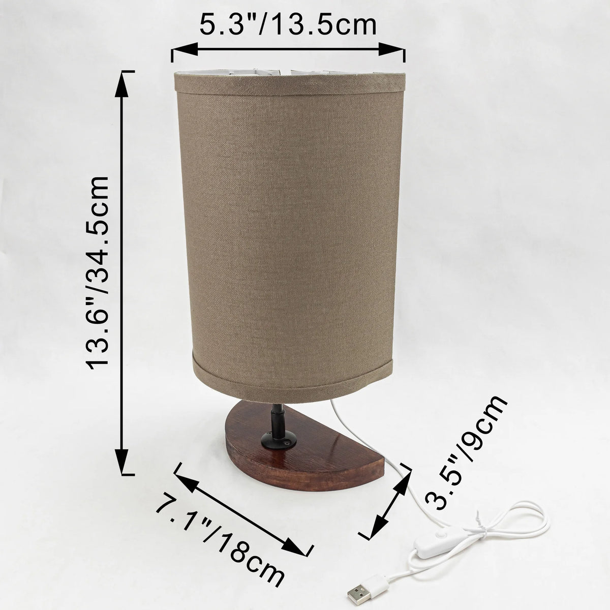 Half Shade Table Lamps with Fabric Lamp Shade G78932