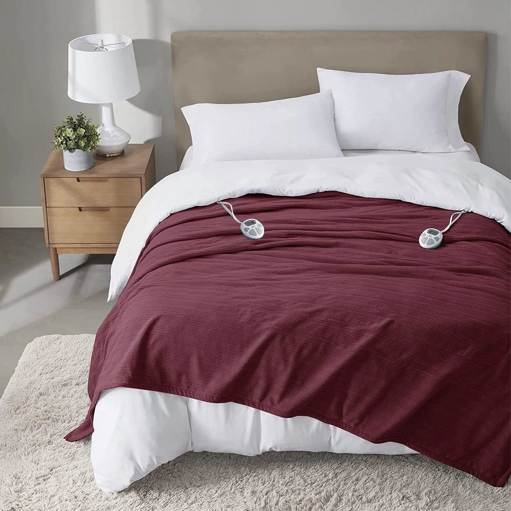 Berry Red Queen Electric Fleece Heated Blanket L226699