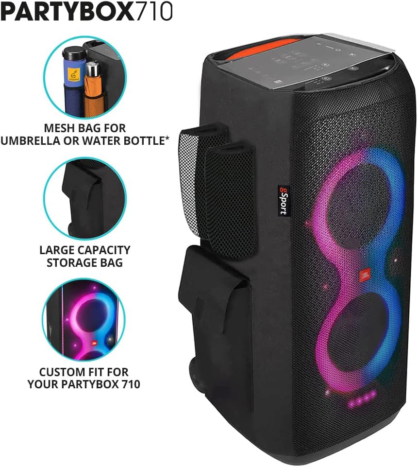 Black Portable Party Speaker Bundle with Cargo Sleeve F56010