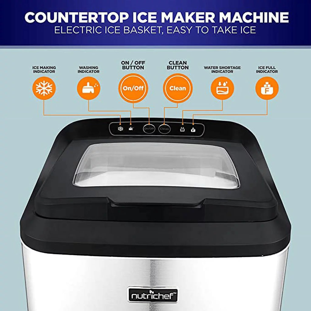 Electric Nugget Ice Maker Machine with Ice Scoop and Basket B94523