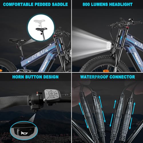 Dual Battery 48V 35AH 2000W 80-155 Miles Electric Bike 26" Fat Tire Full Suspension EBike with Dual Hydraulic Brakes J77733