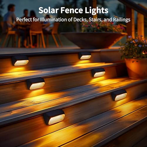 6 Pack Solar Fence Lights with 3 Modes U5898