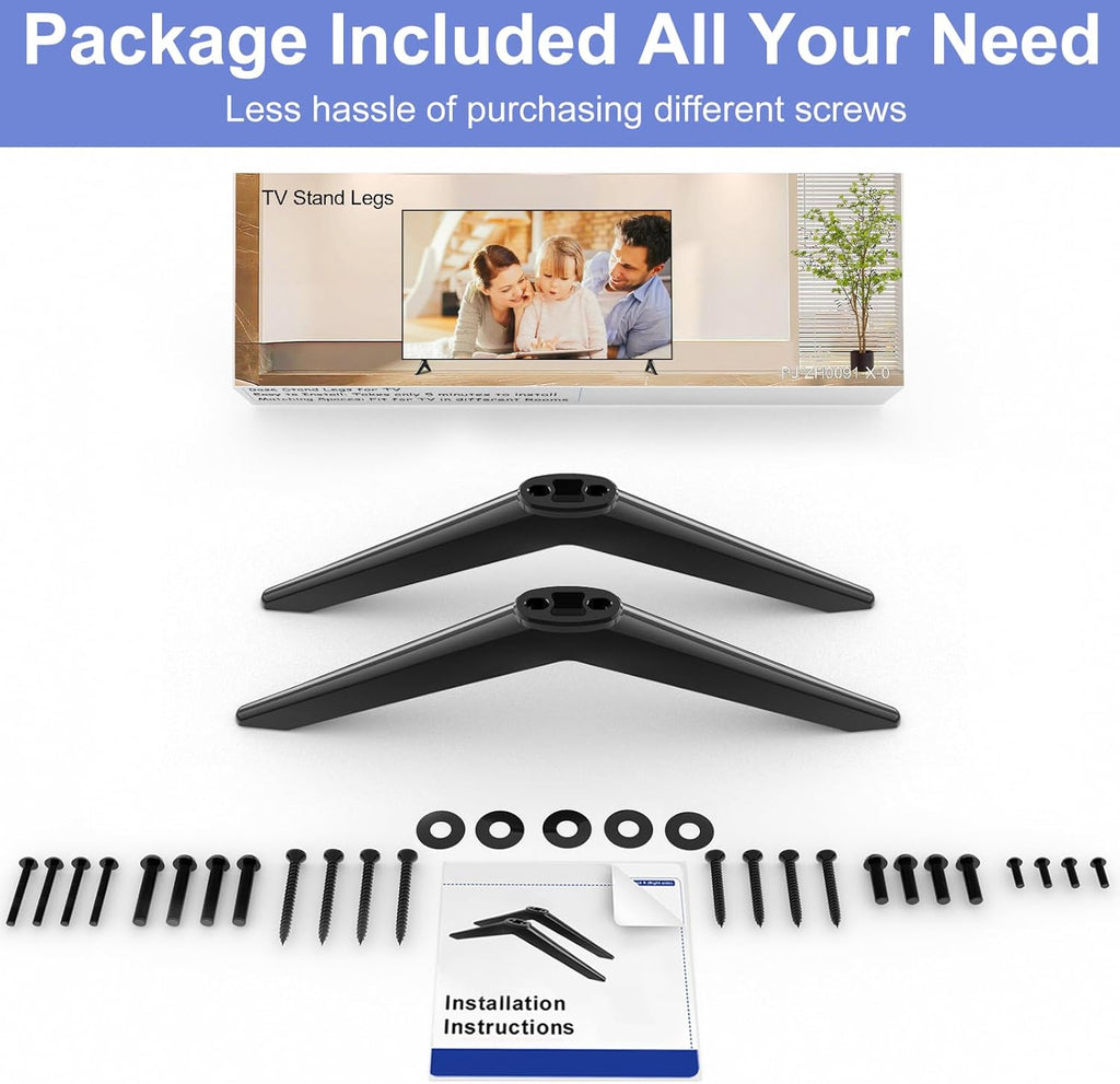 Black TV Stand Legs Replacement with Screws D64015