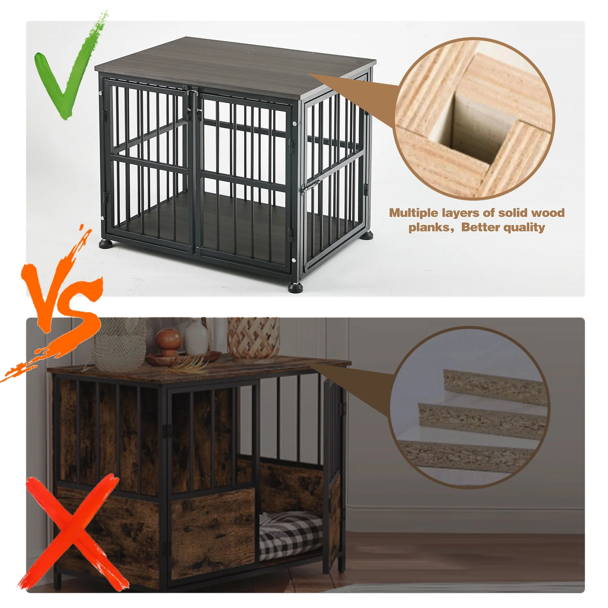 48Inch Heavy Duty Wooden Dog Crate T499686