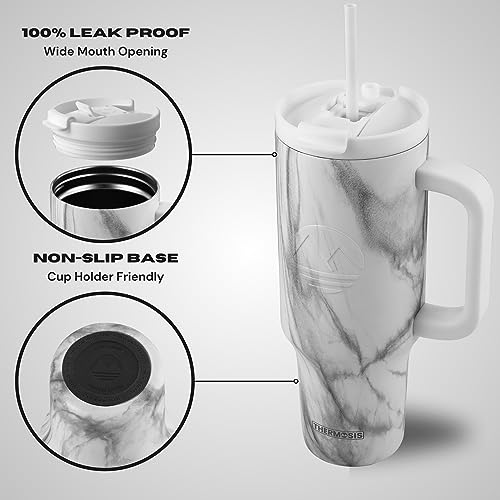 40 oz Stainless Steel Insulated Tumbler with Handle and Straw Q687474