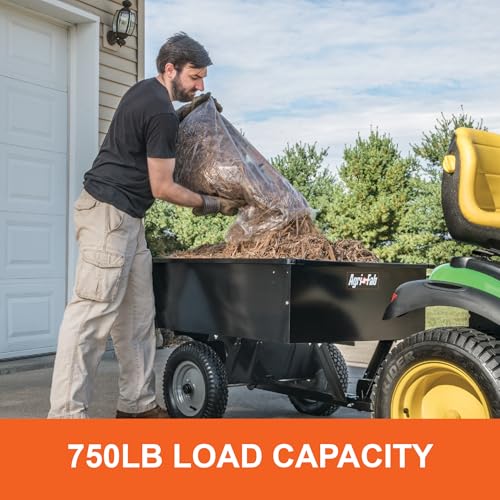 Steel Utility Dump Cart, 12 cu ft Capacity, 16" Pneumatic Wheels Q308727