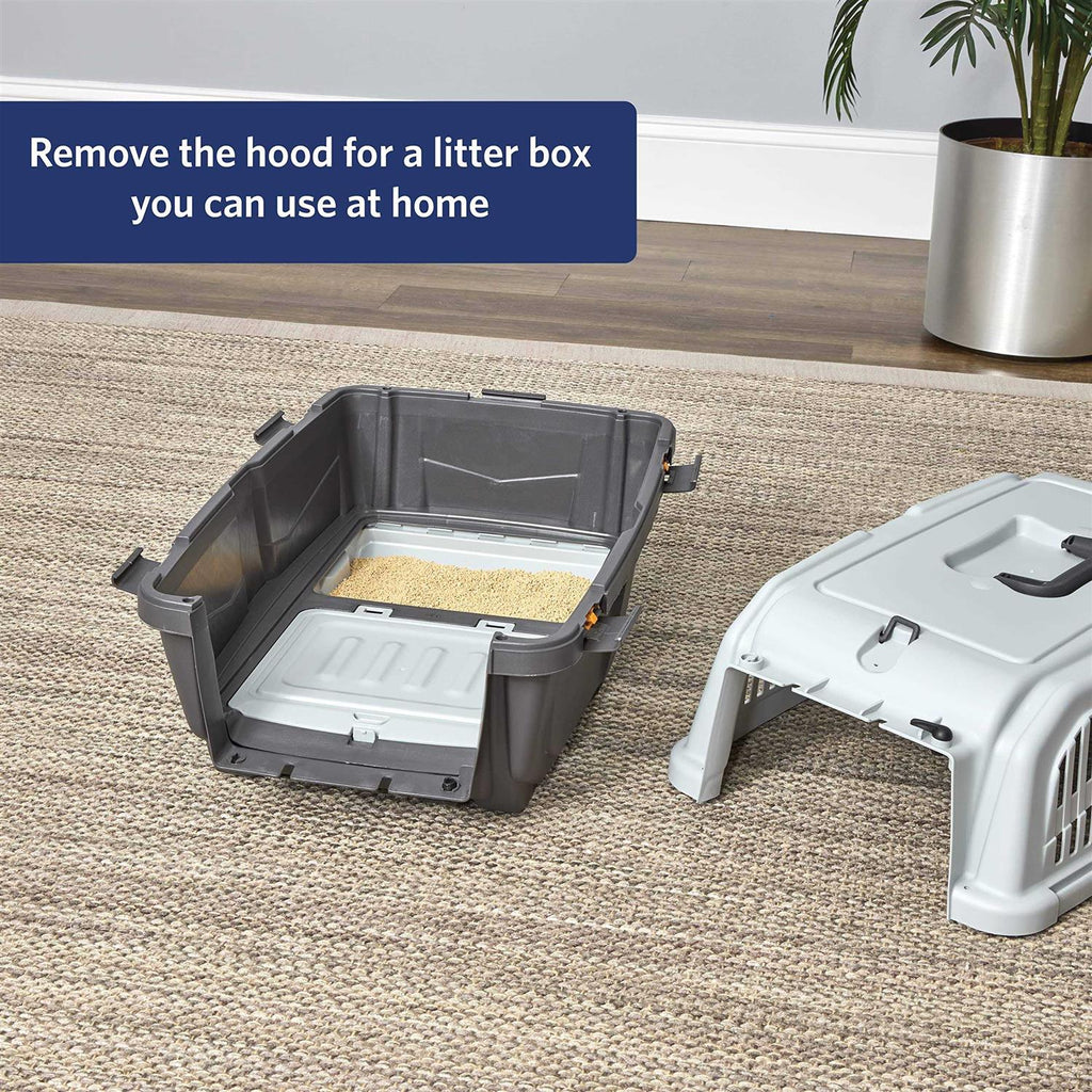 Plastic Cat Carrier with Integrated Litter Pan K558