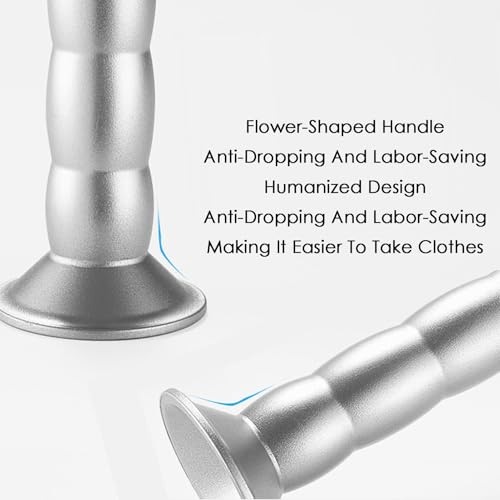 Pull Down Closet Rod Organizer Storage Rack Lift Buffer Extendable Adjustable Width Space Saving Wardrobe Hanger Silver U5609