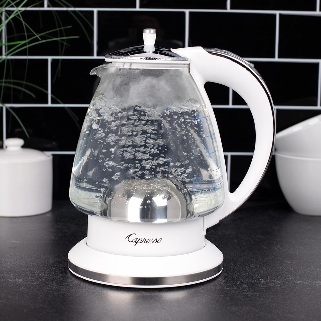 White 48 oz Glass Kettle G444951
