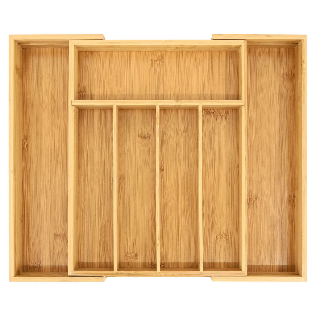 Bamboo Drawer Organizer with Adjustable Dividers, Medium, Brown P439