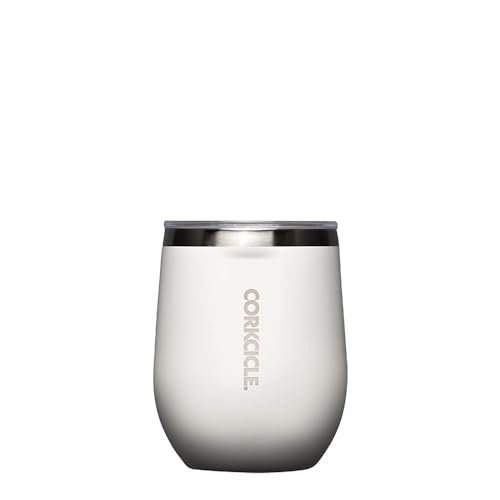 Stemless Insulated Wine Glass Tumbler, Gloss Powder Blue, 12 oz, Stainless Steel O55888