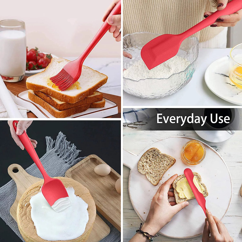 15 Pcs Silicone Non-stick Cooking Utensil Set with Stainless Steel Handle O12381