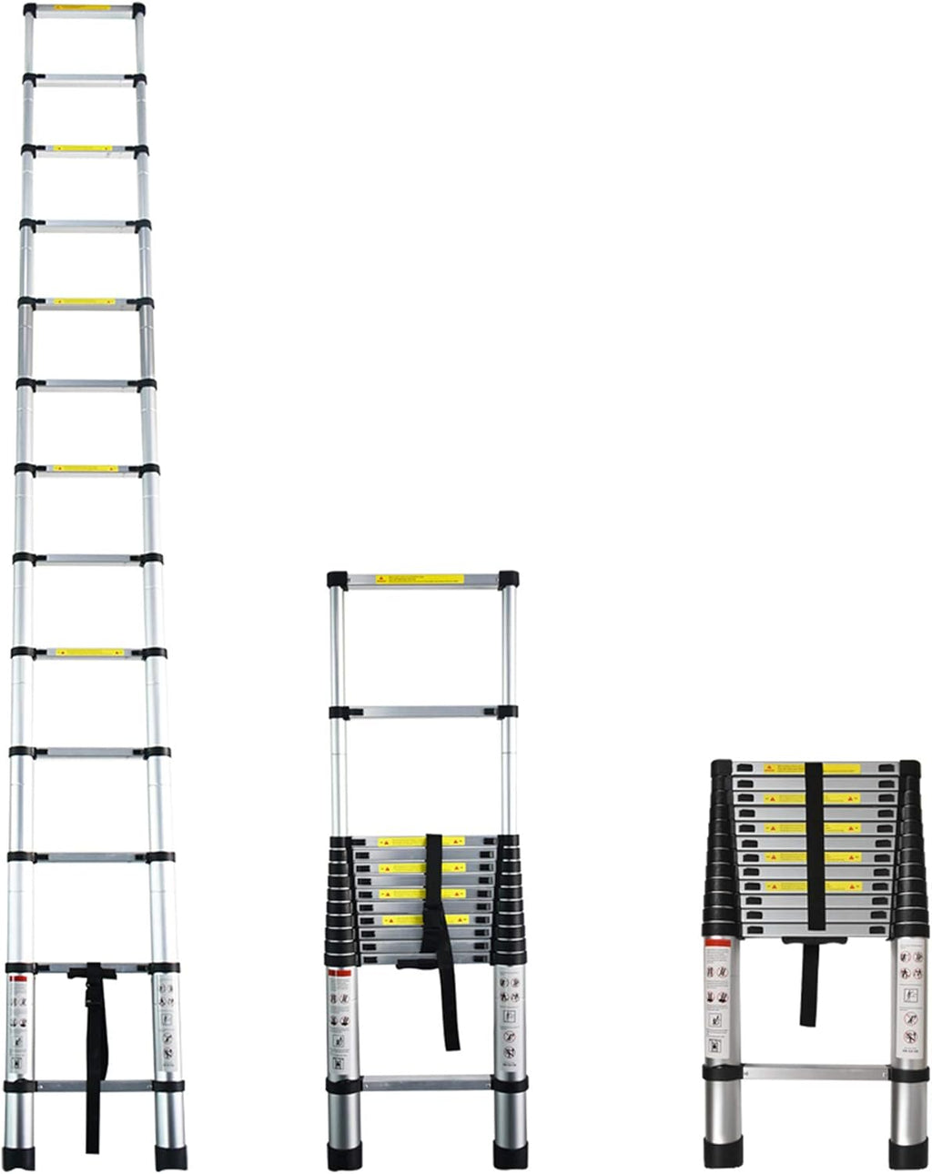 Aluminum Telescopic Extension Ladder, 330 lbs Capacity, 14.5FT A81066