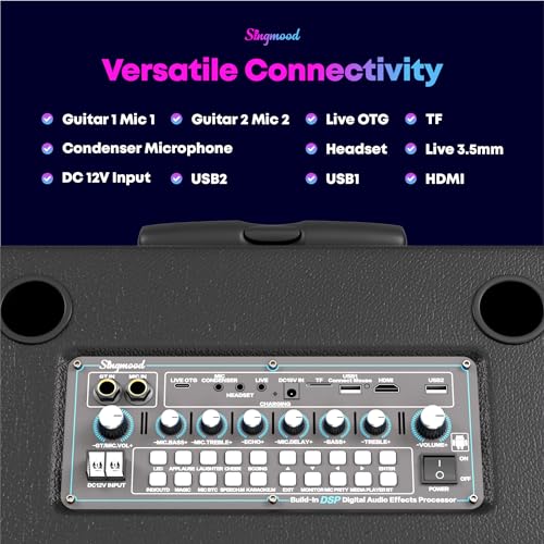 Portable Bluetooth Karaoke Machine with 2 Wireless Microphones N63836