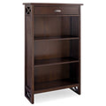 3 Shelf Bookcase with Drawer Storage, Chocolate Oak H7469