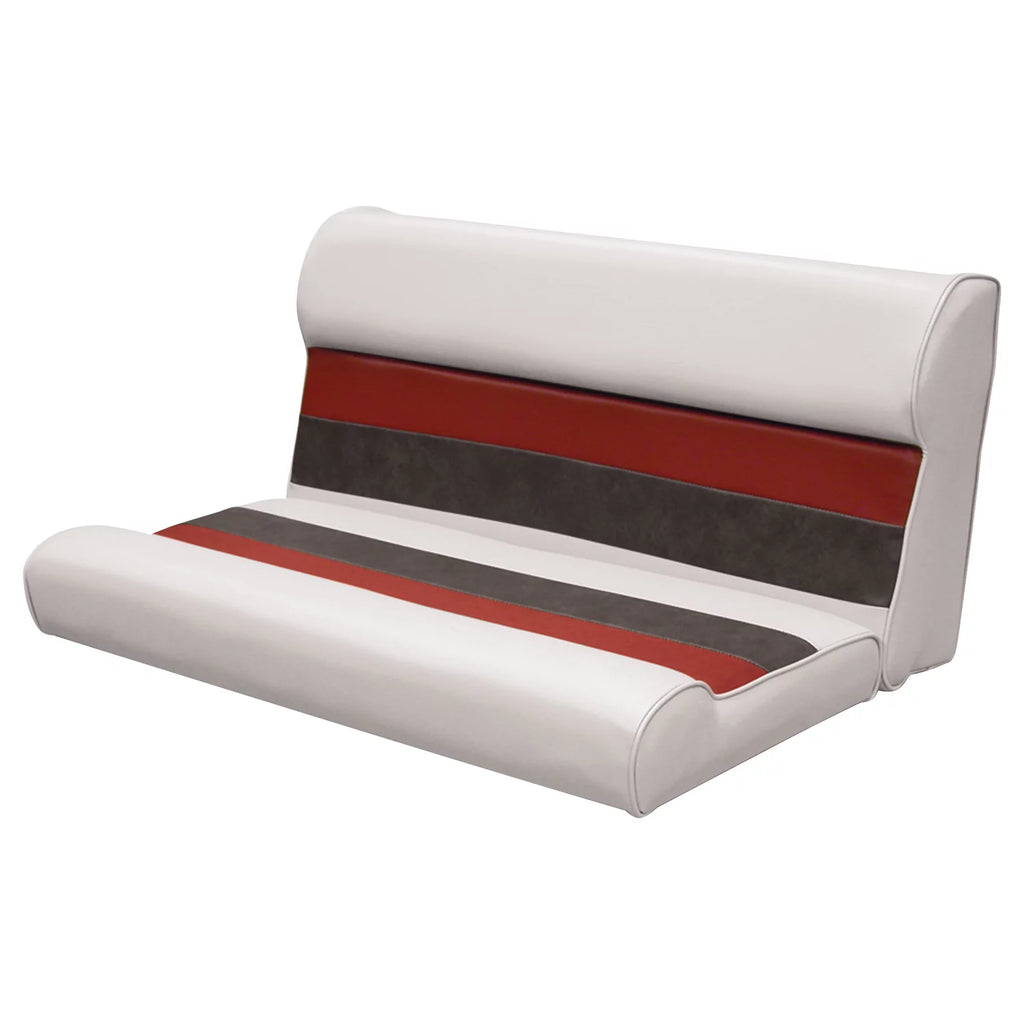 White/Red/Charcoal Pontoon Bench Seat and Backrest Cushion Set Y3277