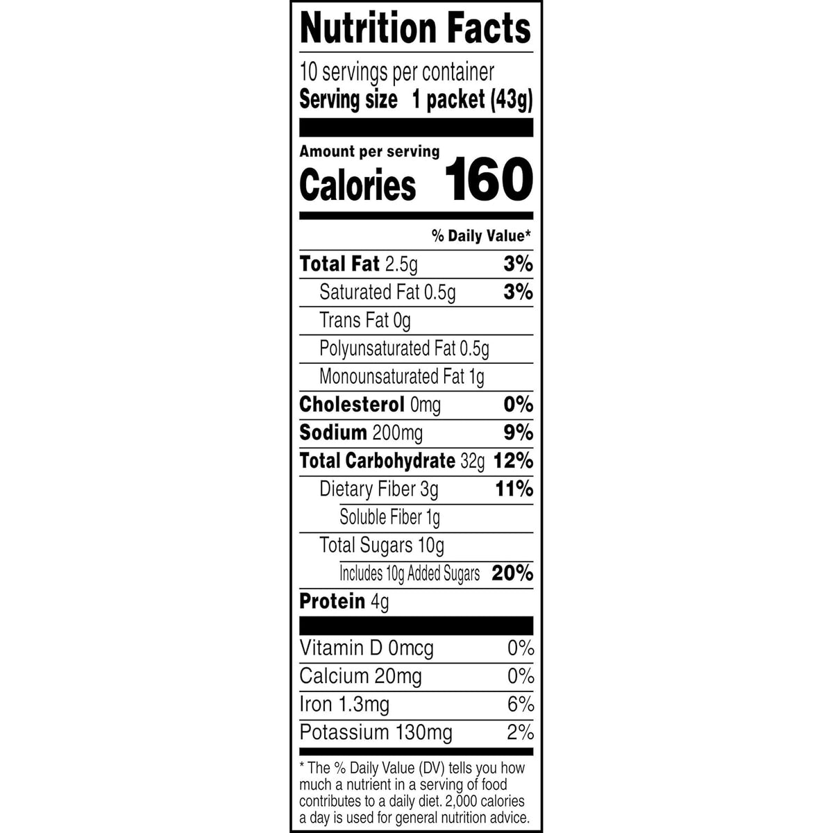 Cinnamon and Spice Instant Oatmeal, 1.51 Ounce (Pack of 10) Y4300