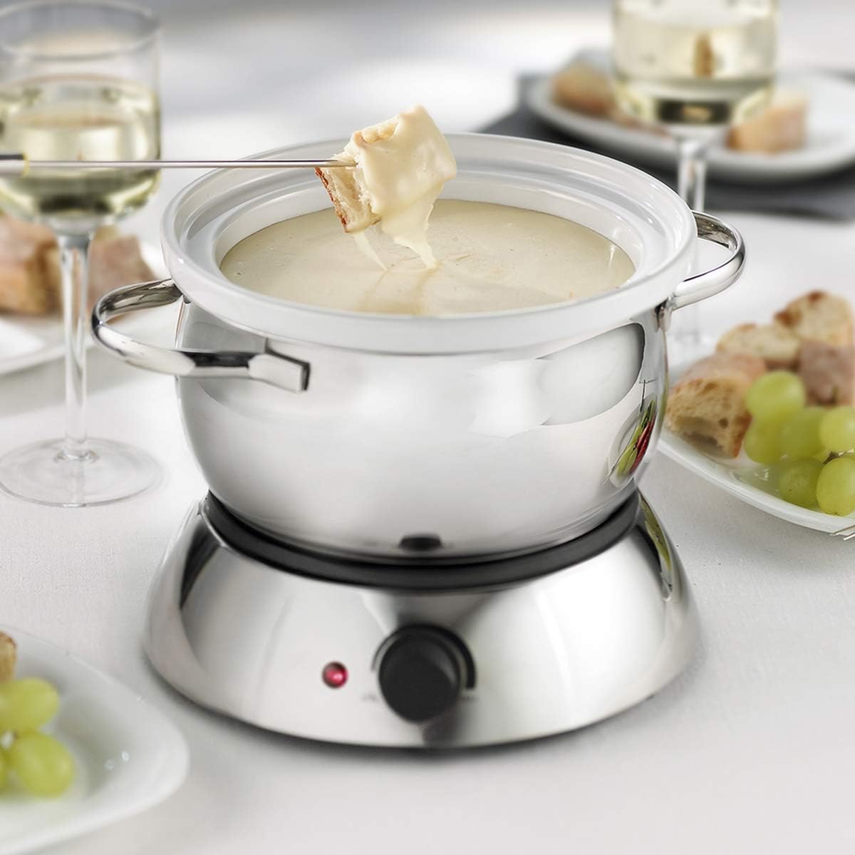 3-in-1 Electric Fondue Set, 81 Ounce, Silver A2276