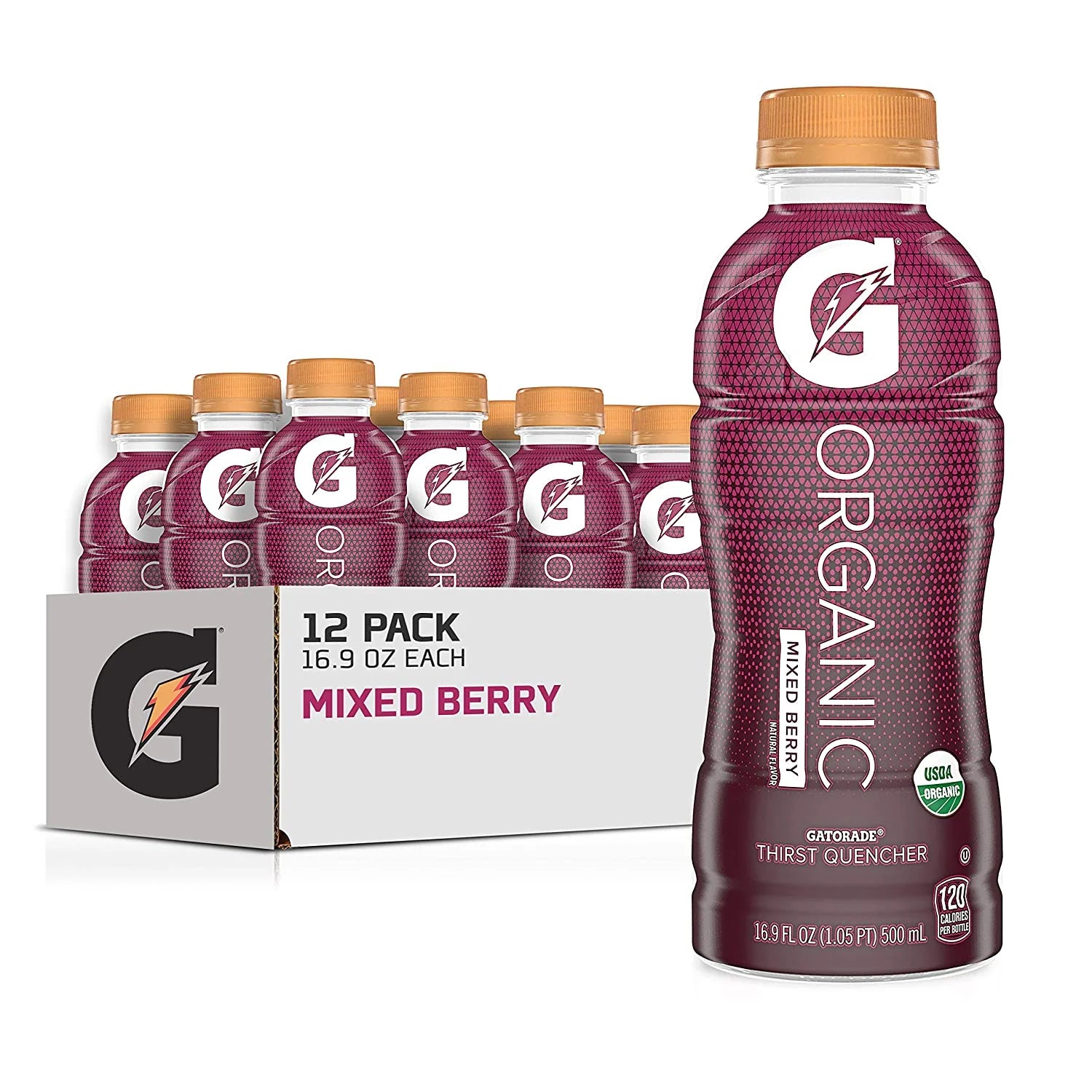 Mixed Berry Gatorade Sports Drink, 16.9 oz Bottle Pack of 12 U186461