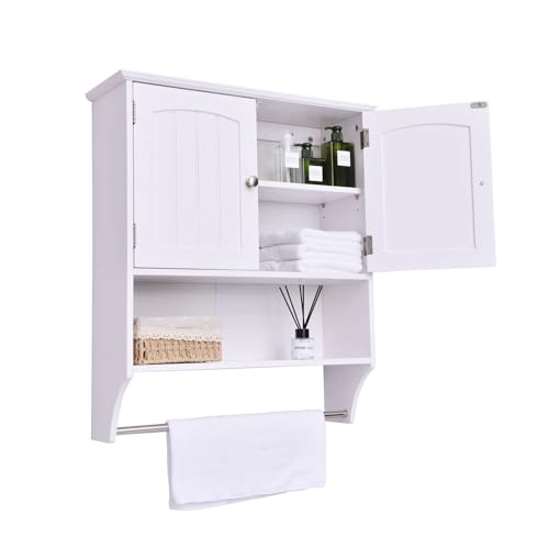Bathroom Wall Cabinet with Towel Bar Storage Cabinet P52877