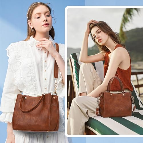 PU Leather Top Handle Satchel Shoulder Bag Tote Bag O416989
