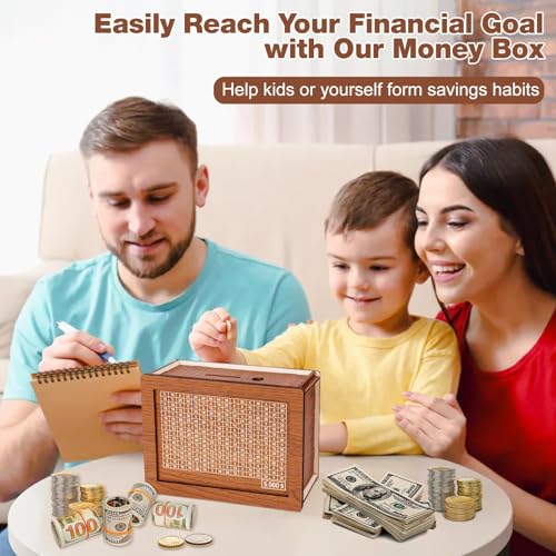 Wooden Savings Box with Money Target and Numbers N380315