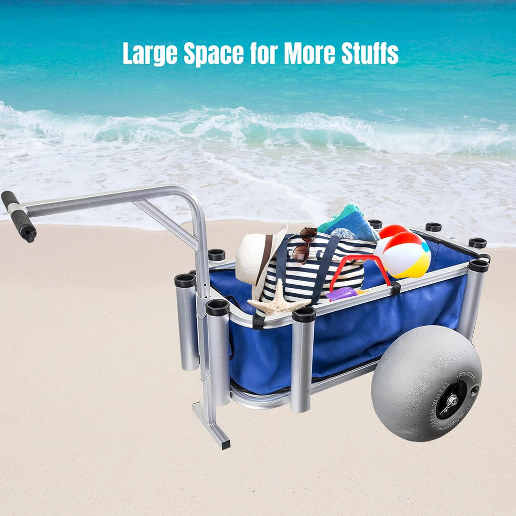 Heavy Duty Aluminum Fishing Cart with Large Wheels, 35" x 16" Basket E37777