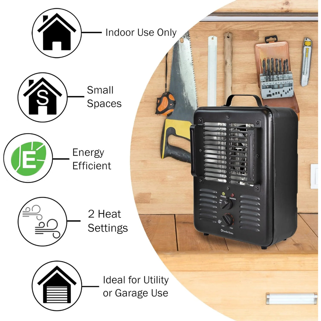 1,500-Watt Black Electric Utility Heater K445