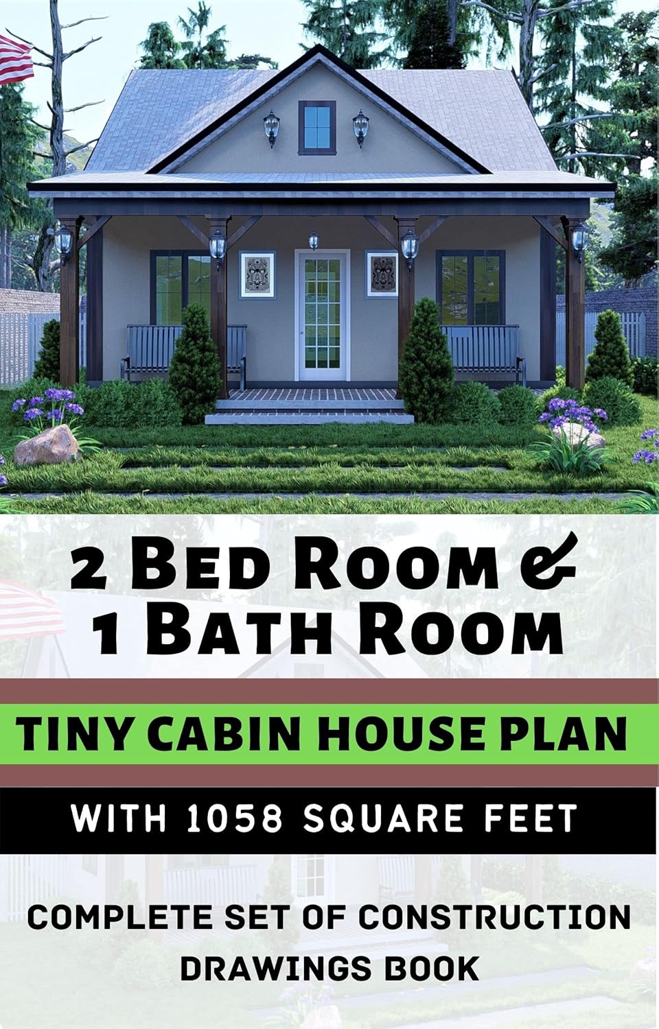 1058 Square Feet Tiny Cabin House Plan with Construction Drawings U5521