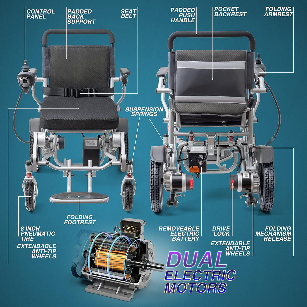 Gray Electric Wheelchair Y679