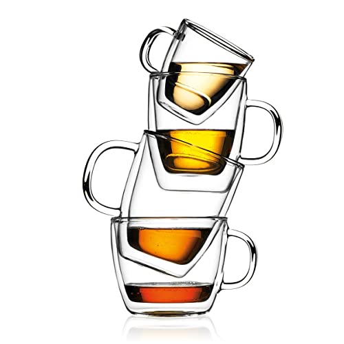 10oz Double Wall Insulated Glass Mug Set of 2 J74487