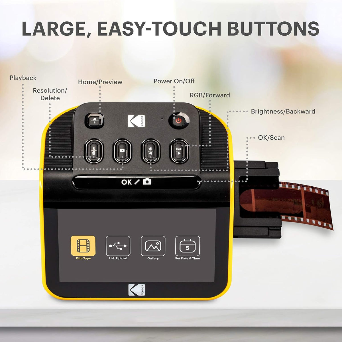 Film and Slide Scanner with 5" LCD Screen, 22MP JPEG O126431