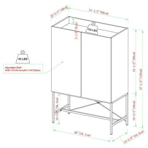 Dark Walnut 2-Door Tall Accent Cabinet U4692