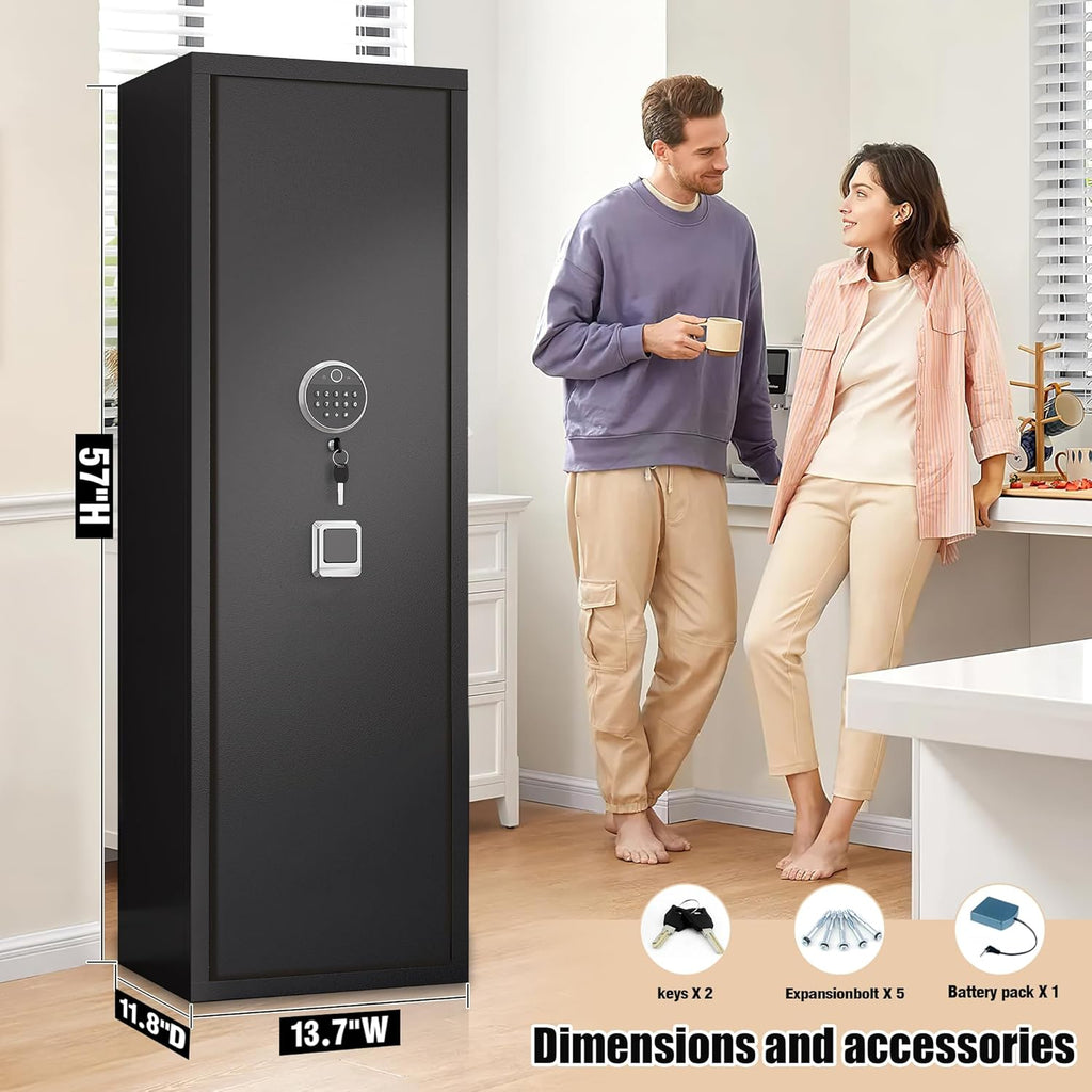 Black 5-Gun Safe Cabinet with LED Light X26755