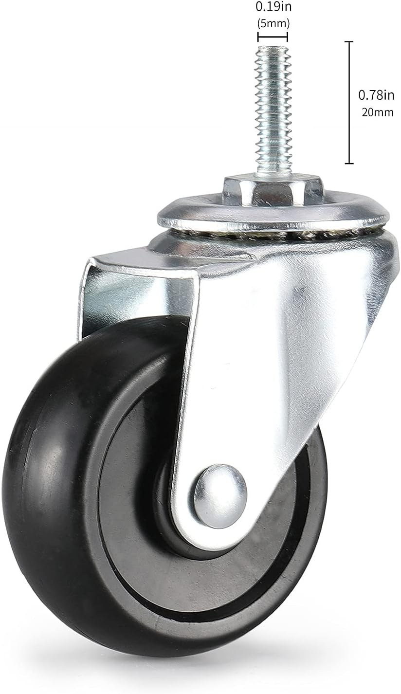 Set of 4 Black Heavy Duty Caster Roller Wheels W66063