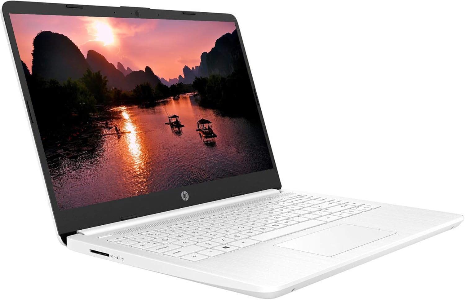 14-inch HD Laptop Computer Intel Dual Core 2.8GHz 8GB RAM 128GB 64GB SSD 64GB Card Webcam Bluetooth HDMI USB-C Wi-Fi Windows 11 S White F8823