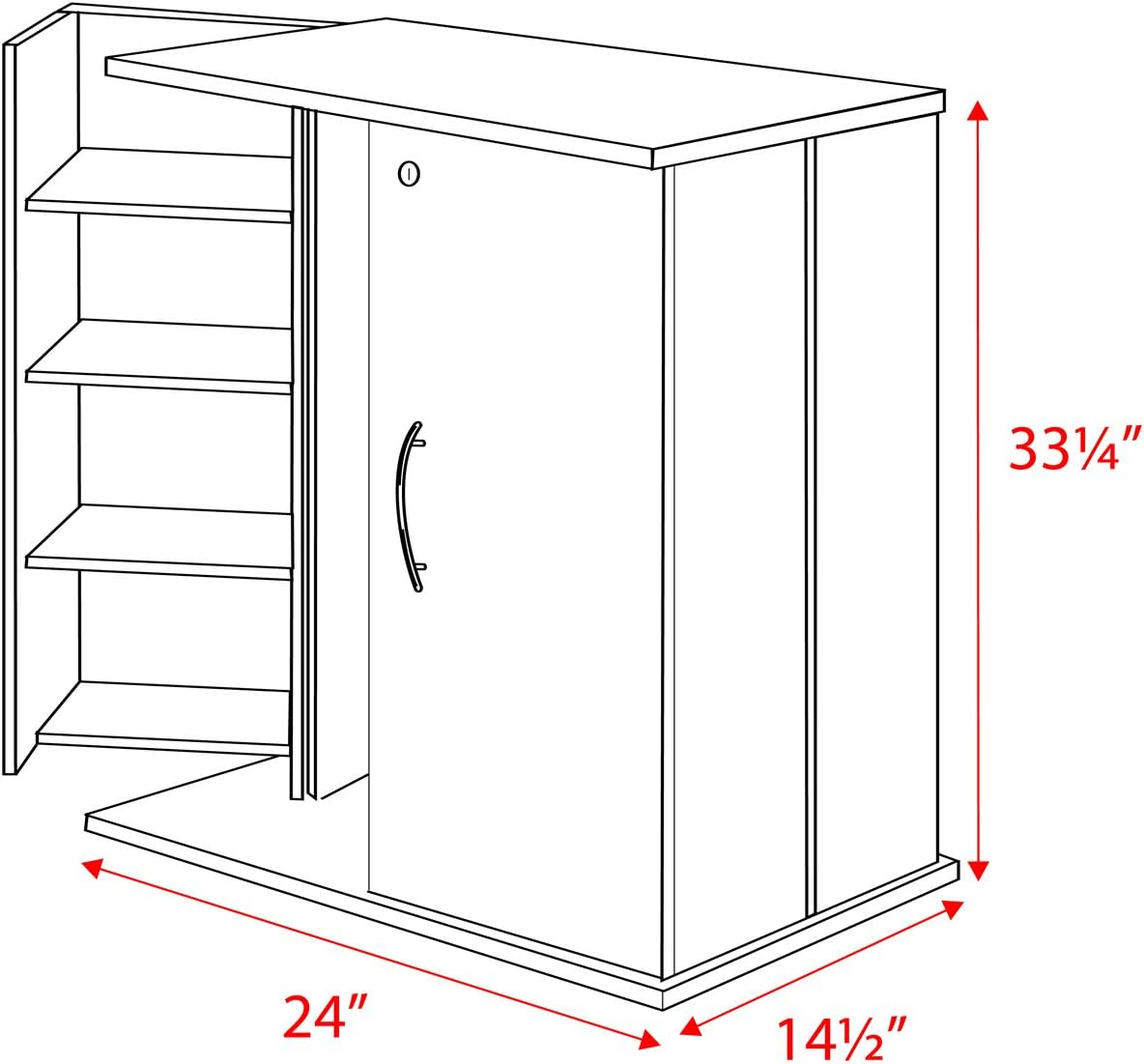 Black Locking Media Storage Cabinet G279
