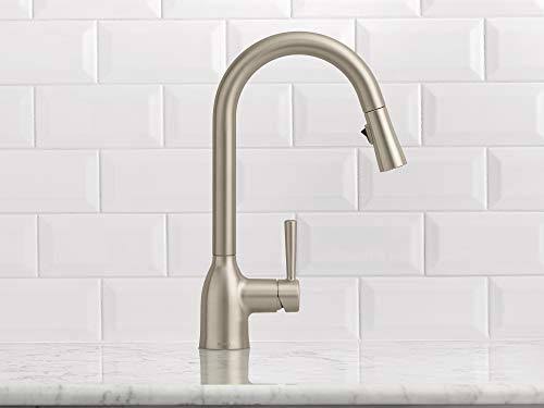 Adler Pull Down Single Handle Kitchen Faucet with Power Clean Finish: Spot Resist Stainless S429