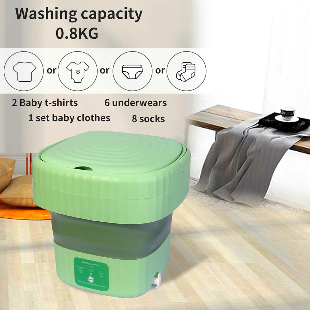 Mini Foldable Washer and Spin Dryer (Green) Z980121